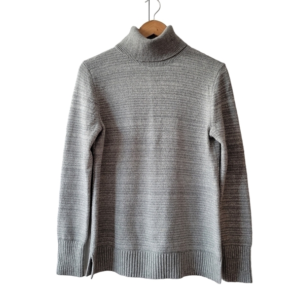 J. Crew Mercantile Gray Ombre Stripe Turtleneck Sweater - Picture 1 of 13